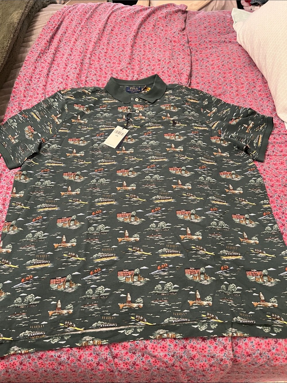 New Mens XXL Polo Ralph Lauren Classic fit Ivy League rowing pattern button up.